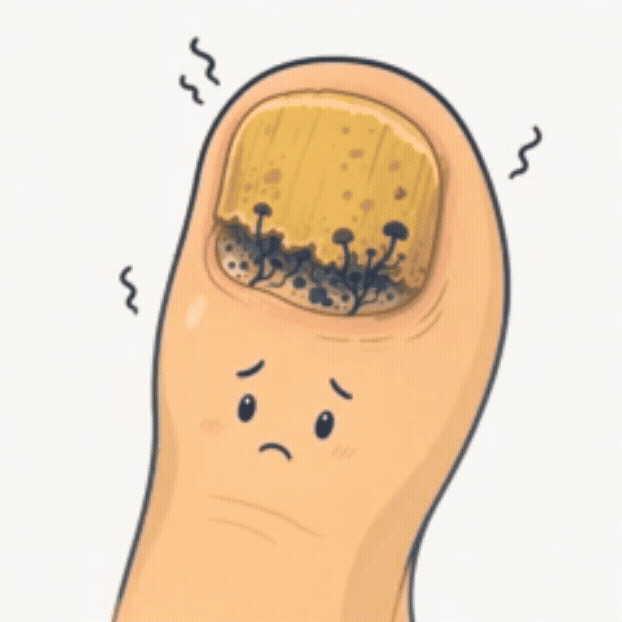 Illustration beneath the nail surface